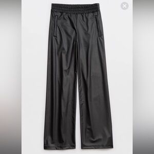 NWOT Aerie Real Luxe faux leather wide leg pants